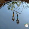 Сережки "Герб України 18*10 мм. Намистини". Колір бронза